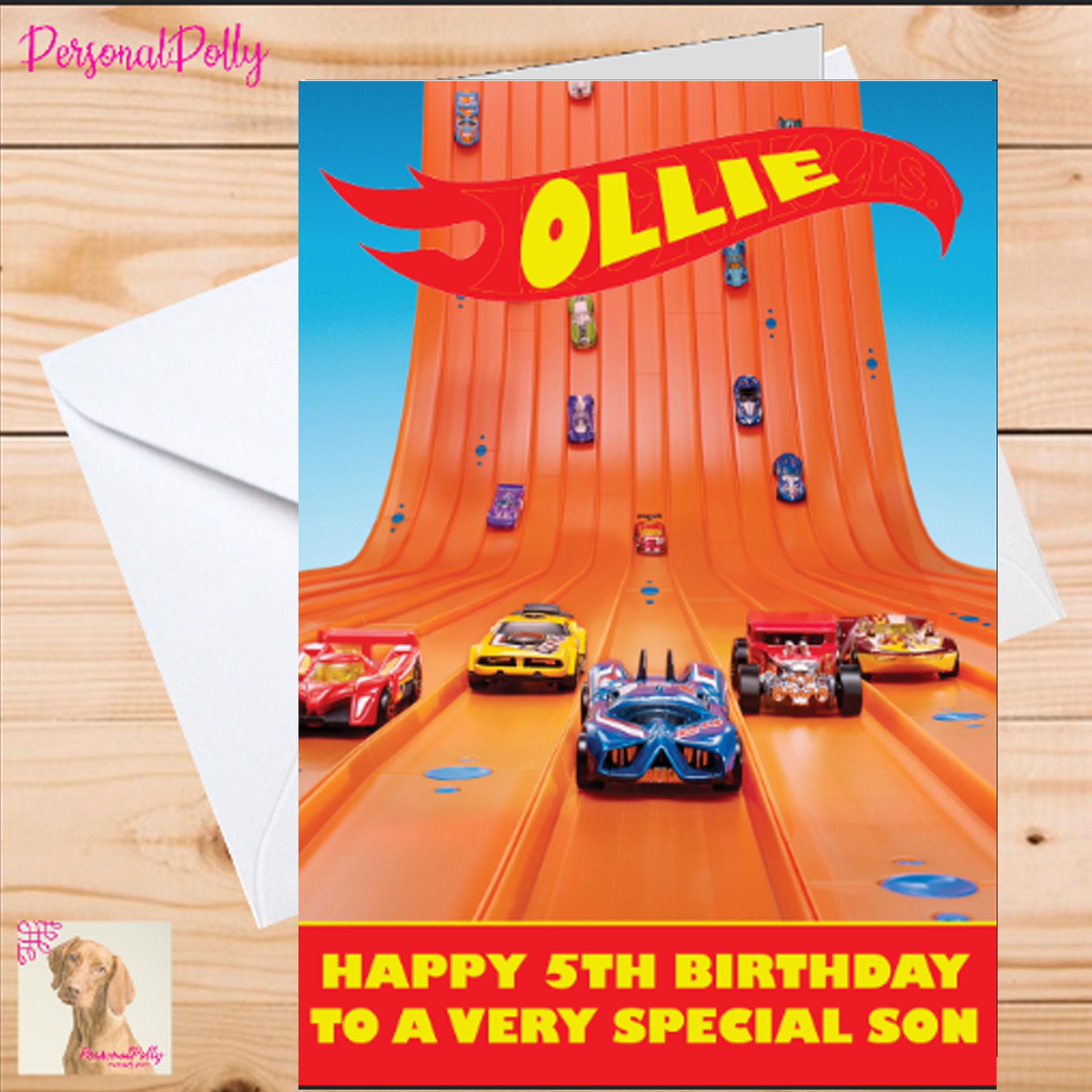 人気が高い Personalised Hotwheels Fast Cars Christmas Birthday Card ミニカー