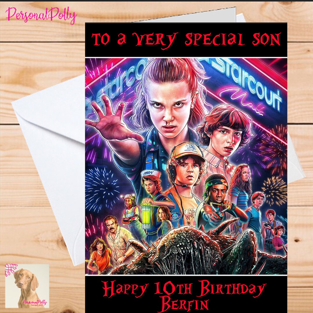 Personalised Stranger Things Card Birthday Series Eleven Monster Any Greeting - Etsy Personalised Stranger Things Card Birthday Series Eleven Monster Any Greeting - Etsy