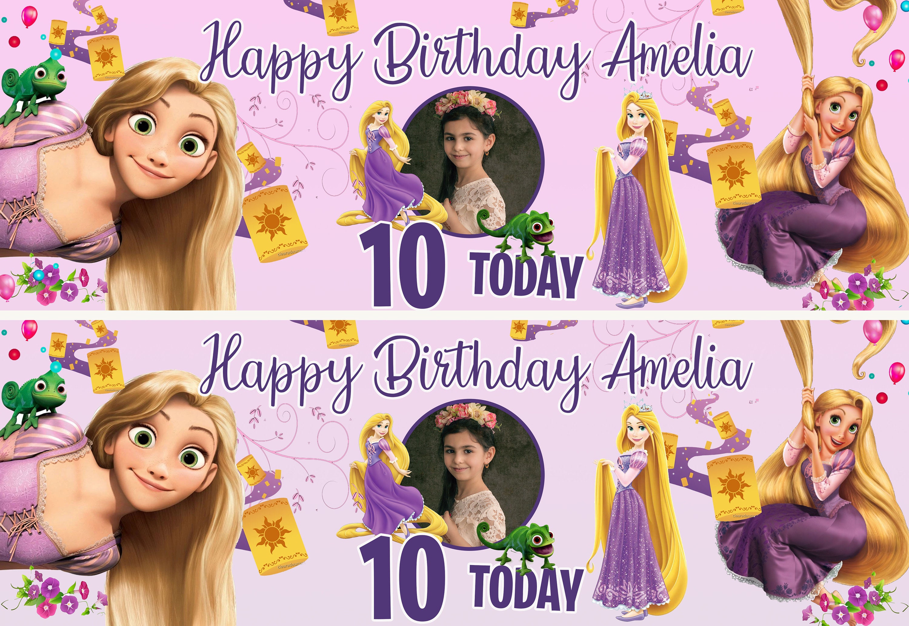 Personalised Disney Princess Rapunzel Birthday Banner Paper Etsy