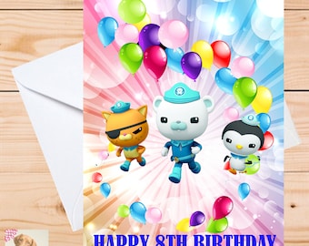 Personalised Octonauts Card Birthday Christmas Unofficial Kwazii Tweak Dashi Sea