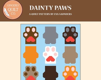 Dainty Paws Quilt - PDF Pattern