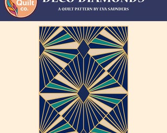 Deco Diamonds Quilt - PDF Pattern (*US Letter size* and *A4 size* templates)
