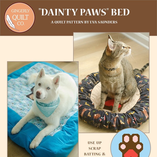 Dainty Paws Quilted Pet Bed - PDF Pattern