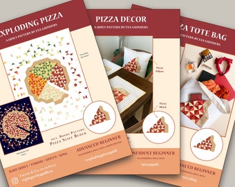 Pizza PDF Pattern Bundle - Pizza Quilt, Pizza Decor & Pizza Bag