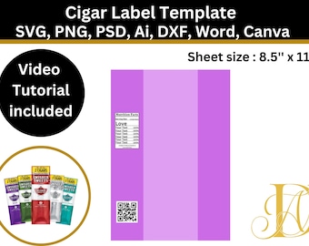 Sweet Cigar Wrapper Template, Swisher sweets Template, Sweet Cigar Pack Template, SVG, DXF, Canva, Ms Word Docx, Png, Psd, 8.5&quot;x11&quot; sheet