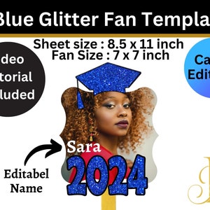 Graduation Fan Template , Canva Editable template , Digital download , Printable, Instant Download, Canva Template