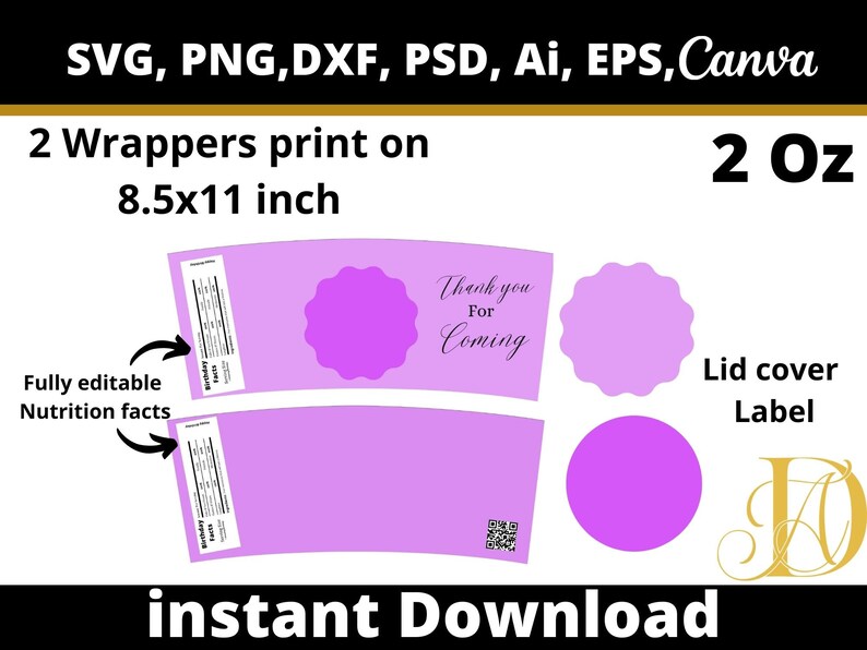 2 Oz Cotton Candy Tub Label Template Cotton Candy Tub Wrapper - Etsy Israel