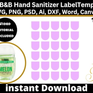 Labelsjabloon 1 Oz handdesinfecterend middel, B&B (digitale download)