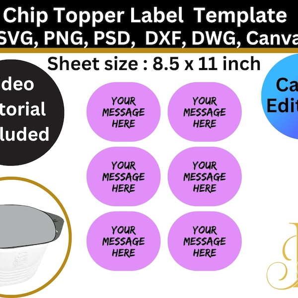 Snack template, Snack Stack Chip Topper Label Template Canva, Party favor template SVG, Blank label template, Chip bag template, Party SVG