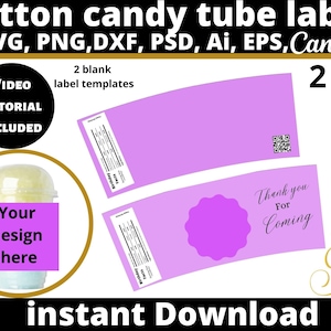2 Unzen Baumwolle Candy Wanne Etikett Vorlage, Zuckerwatte Wanne Wrapper Vorlage, Chip Tasche Vorlage Instant Download, Zuckerwatte Label.