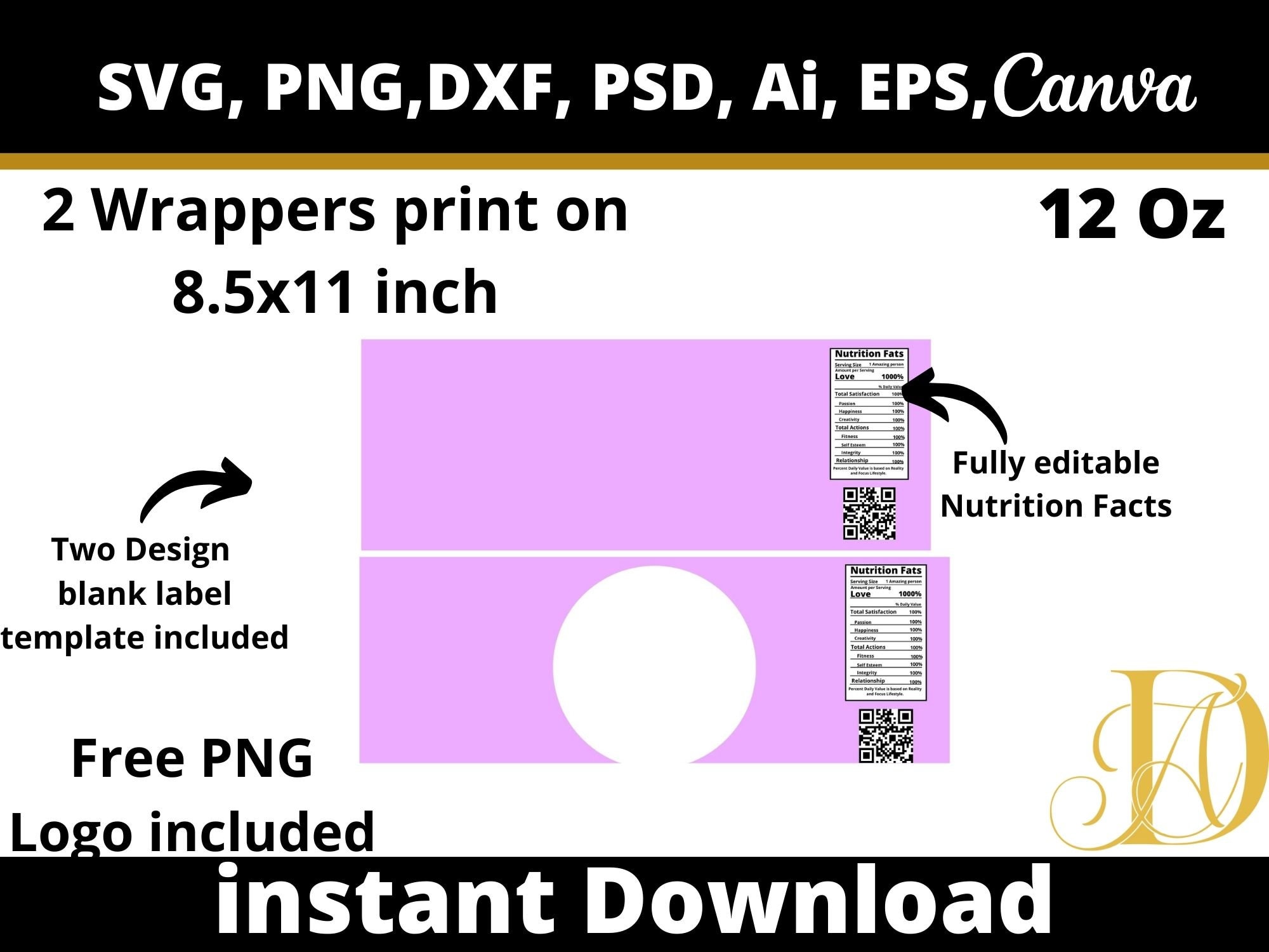 Editable Soda Can Label Template: 12oz Canva Design (digital Download ...