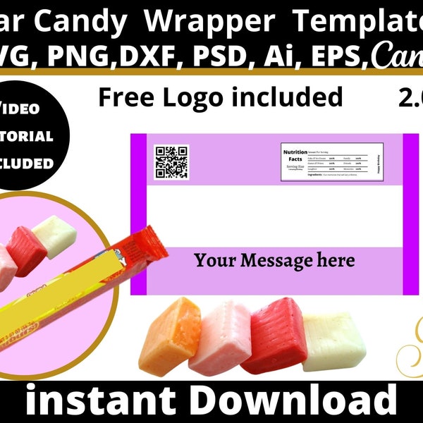 Star Candy Wrapper Template, Star Candy Bar Wrappers 2.07 Oz Blank Wrapper Template, Chip Bag template, instant download