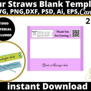 Sour Straws Wrapper Template: 2oz Blank Label (Digital Download)