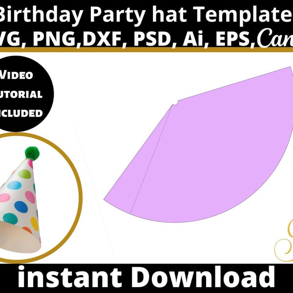 Party Hat Template, Birthday hat template, Cone hat, Paper Hat, Birthday Party hat, Blank Paper Hat