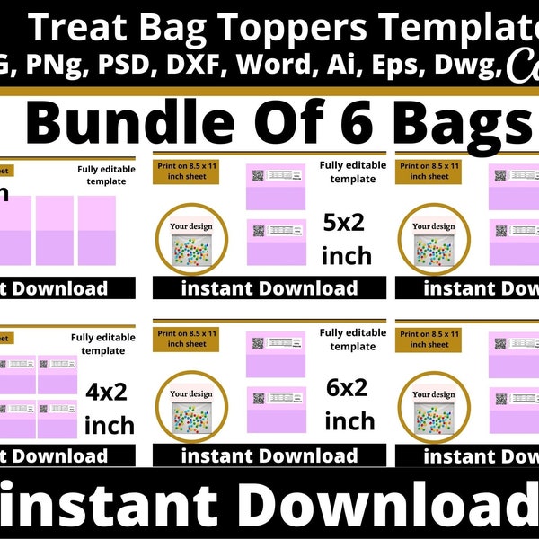 Bag Topper Template - Etsy