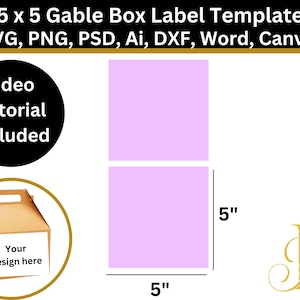 5 X 5 Gable box label Template, instant download Gabel box label Template
