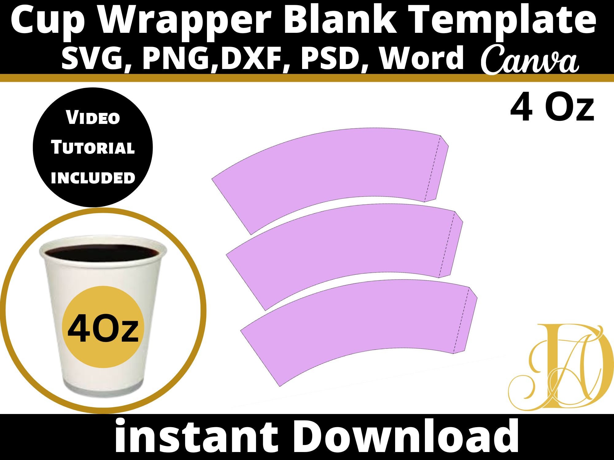 Cup Wrapper Template Png Svg Dxf Eps Pdf Psd Ai Diy Etsy Cup Wrapper Template Png Svg Dxf Eps Pdf Psd Ai Diy Etsy