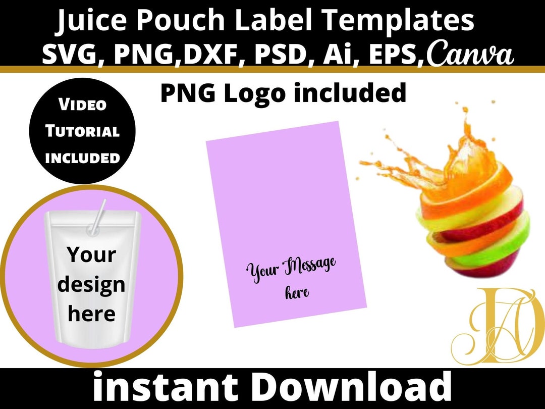 Blank Juice Pouch Labels Template Caprisun Juice Label Etsy