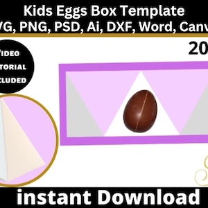 Modello porta uova di cioccolato, modello porta uova di Pasqua, modello borsa per patatine, modello borsa per uova di Pasqua, modello scatola per uova Joy per bambini