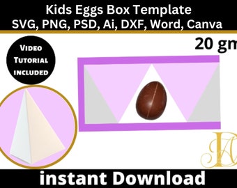 Modèle de porte-oeufs en chocolat : boîte à oeufs joie des enfants (téléchargement numérique)