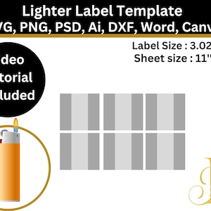Lighter Label Template, Lighter Wrap Template, Blank Lighter Label, Lighter Wrapper, Lighter Sublimation Template
