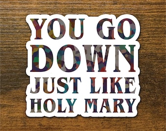 Holy Mary Sticker - Ghost Band - Mary On A Cross