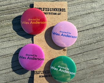 Handmade Wes Anderson Buttons - Miscellaneous Color Button Pack!