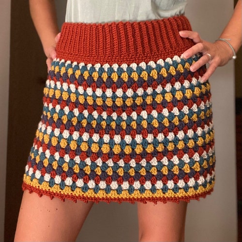 CROCHET PATTERN crochet skirt pattern crochet granny stitch colorful high waisted skirt easy crochet skirt beginner crochet pattern