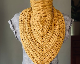 Crochet Cowl Pattern Crochet Kerchief Quick Crochet Pattern Crochet Scarf Crochet Triangle Scarf Crochet