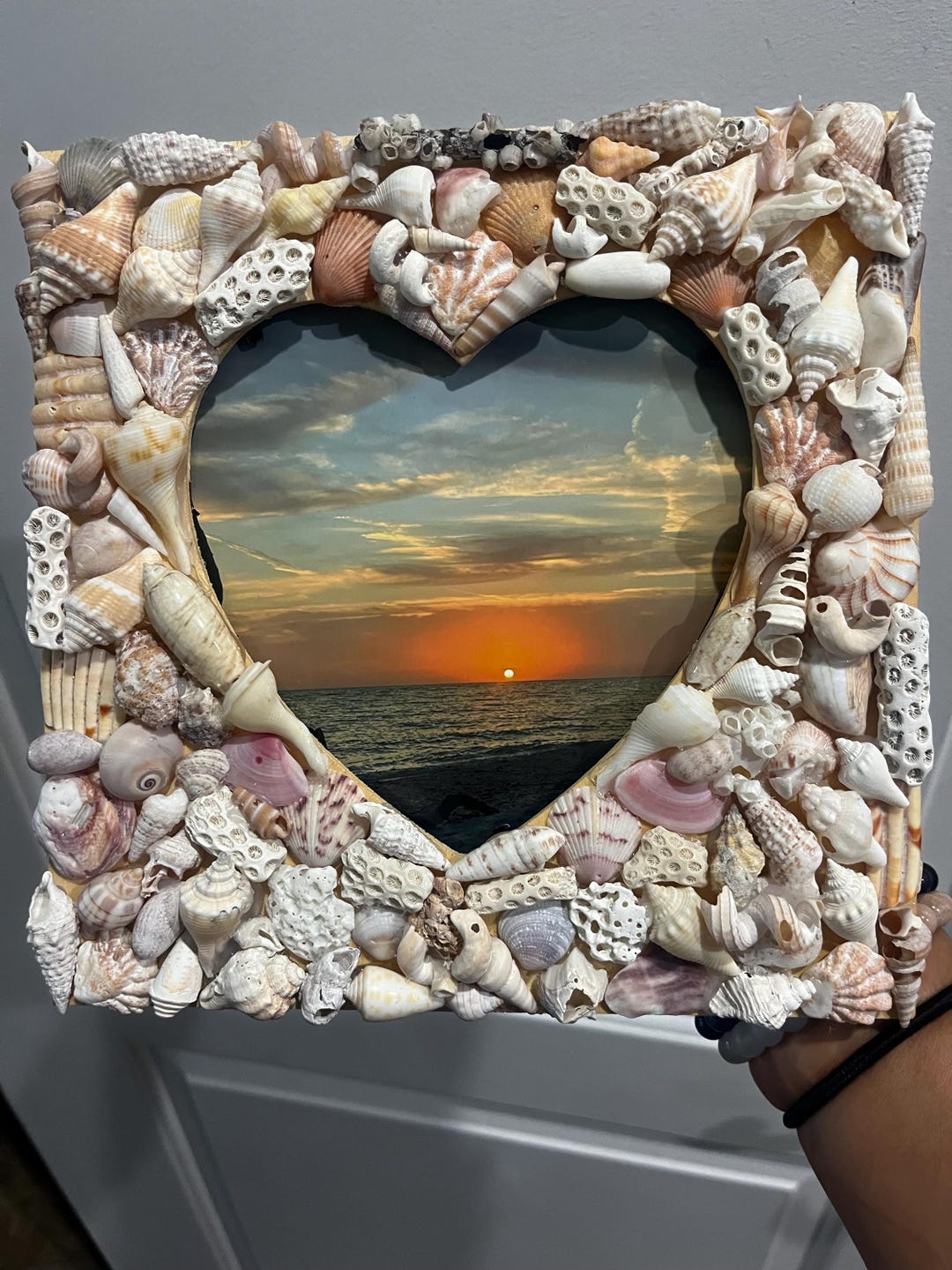 Shell Heart Frame Craft Heart Shell Frame With Photo - Etsy