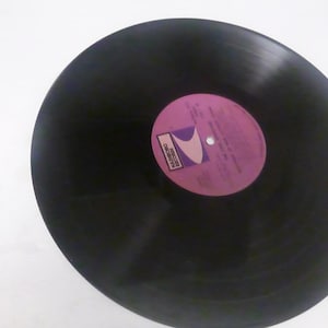 Puede incluir: Un disco de vinilo negro con una etiqueta rosa. La etiqueta tiene el texto "Warner Bros. Records" y un logotipo de un escudo con una "W" estilizada en su interior.