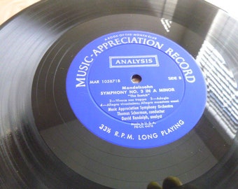 Music -Appreciation Record    Analysis Mar 105871A / Performance Mar 105871B   Mendelssohn