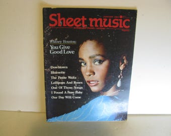 Sheet Music Magazine Jan 1987 Whitney Houston You give Good Love music sheet