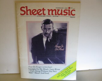 Sheet Music  Standard Piano/Guitar Magazine February 1987  Hoagy  On Our Minds