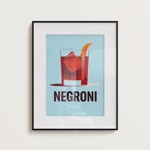Negroni Cocktail Poster - Digital Download