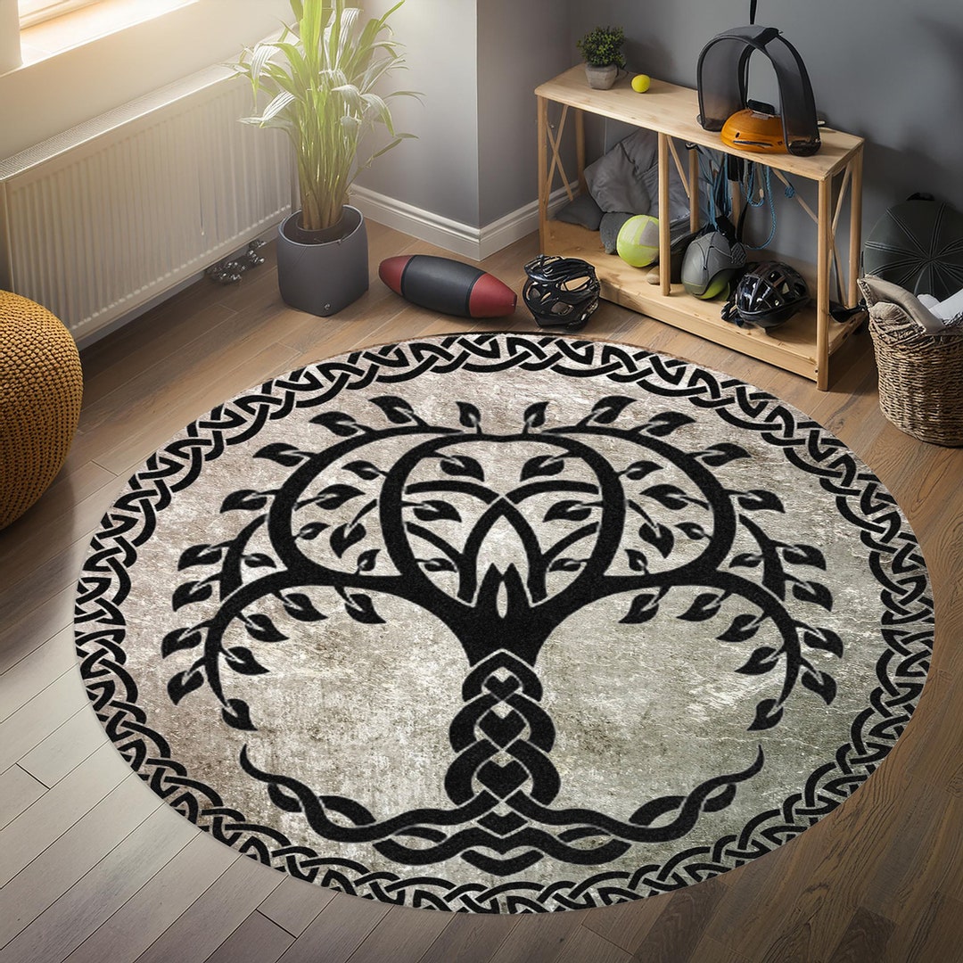 Tree of Life Decor, Tree of Life Rug, Celtic Tree of Life Round Rug - Etsy