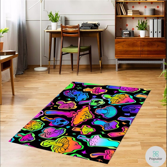 Graffiti Rug Carpet, Paint Patterned Carpet, Colorful Rug, Artistic Rug,  Themed Rug, Abstract Art Rug,modern Rug, Area Rug,art Rug 