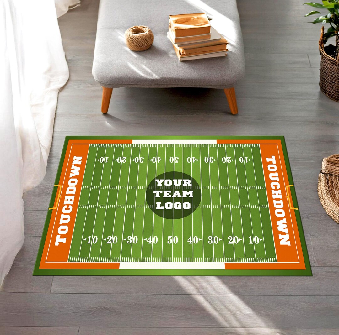 Football Filed Rugg American Football Rug, Personalized Team Rug, Soccer Field Rug, Custom ...