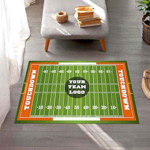 American Football Rug, Personalized Team Rug, Soccer Field Rug, Custom Team Logo Rug, Football Field Rug, Gift For American Football Lover