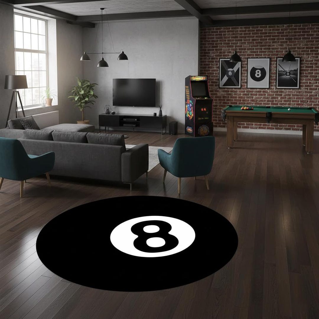 Eight Ball Rug,billiards Rug,magic Ball Rug,eight Ball Round Rug,rugs ...