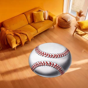 Baseball Rug, Baseball Ball Rug, Baseball Area Rug, Sports Rug, BoysRug, Kids Room Rug, Round Rug, Teen Rug, Birthday Gift, Baseball Lover