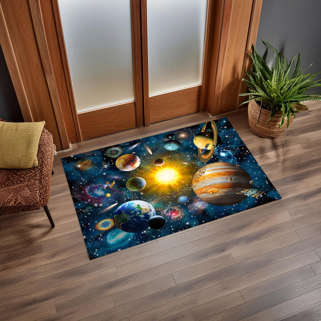 Space Reading Rug Space Rug, Planet Rug, Solar Rug, Sun and World Rug, Educational Rug ...