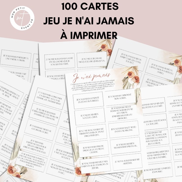 Jeu Je n'ai jamais pour une soirée entre filles EVJF - Jeu Je n'ai jamais questions - Jeu Je n'ai jamais insolite - Jeux de soirée apéro