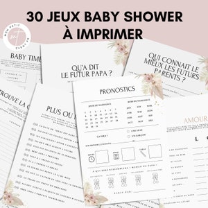 Jeux Baby Shower Automne à imprimer - Activités Baby Shower en français à télécharger - 30 Jeux Fête Prénatale - Prédiction Bébé Français