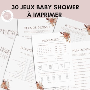 Jeux Baby Shower Automne à imprimer - Activités Baby Shower en français à télécharger - 30 Jeux Fête Prénatale - Prédiction Bébé Français