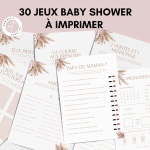 Jeux Baby Shower à imprimer  - 30 Activités Baby Shower en français à télécharger - Carte de jeux Fête Prénatale - Prédiction Bébé Français