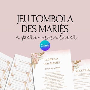 Hochzeitstombola-Spiel - Ideale Aktivität für eine Hochzeit - Hochzeitslotterie - Französische Hochzeitsspiele - Hochzeitstombola-Geschenkidee - EVJF