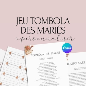 Wedding Raffle Game - Ideal Activity for a Wedding - Wedding Lottery - French Wedding Games - Wedding Raffle Gift Idea - EVJF