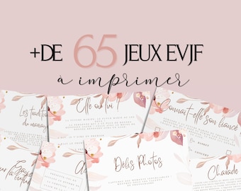 Jeux Evjf à imprimer - Pack de +65 Jeux Evjf imprimable - Gages pour Evjf - Activités Evjf - Animation Evjf en Français - Cartes EVJF
