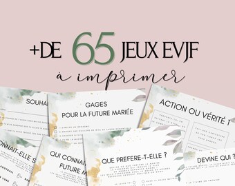 Jeux Evjf à imprimer - Pack de +65 Jeux Evjf imprimable - Gages pour Evjf - Activités Evjf - Animation Evjf en Français - Cartes EVJF